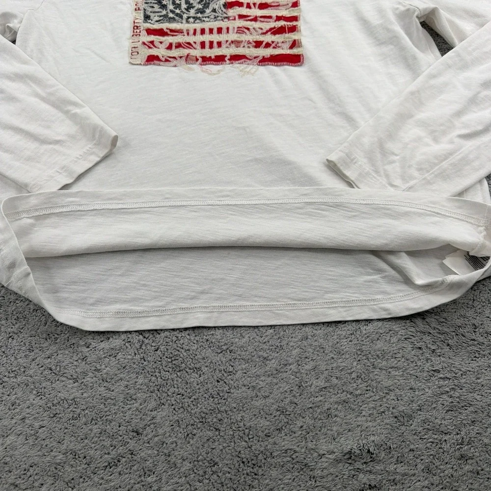 Polo Ralph Lauren Shirt Mens Medium White USA Flag Patriot Liberty Eagle Hoodie